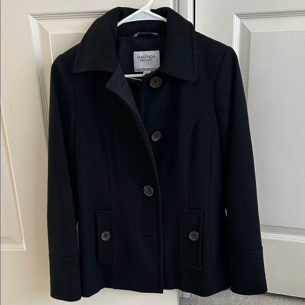 Nautica Women's Classic Black Pea Coat